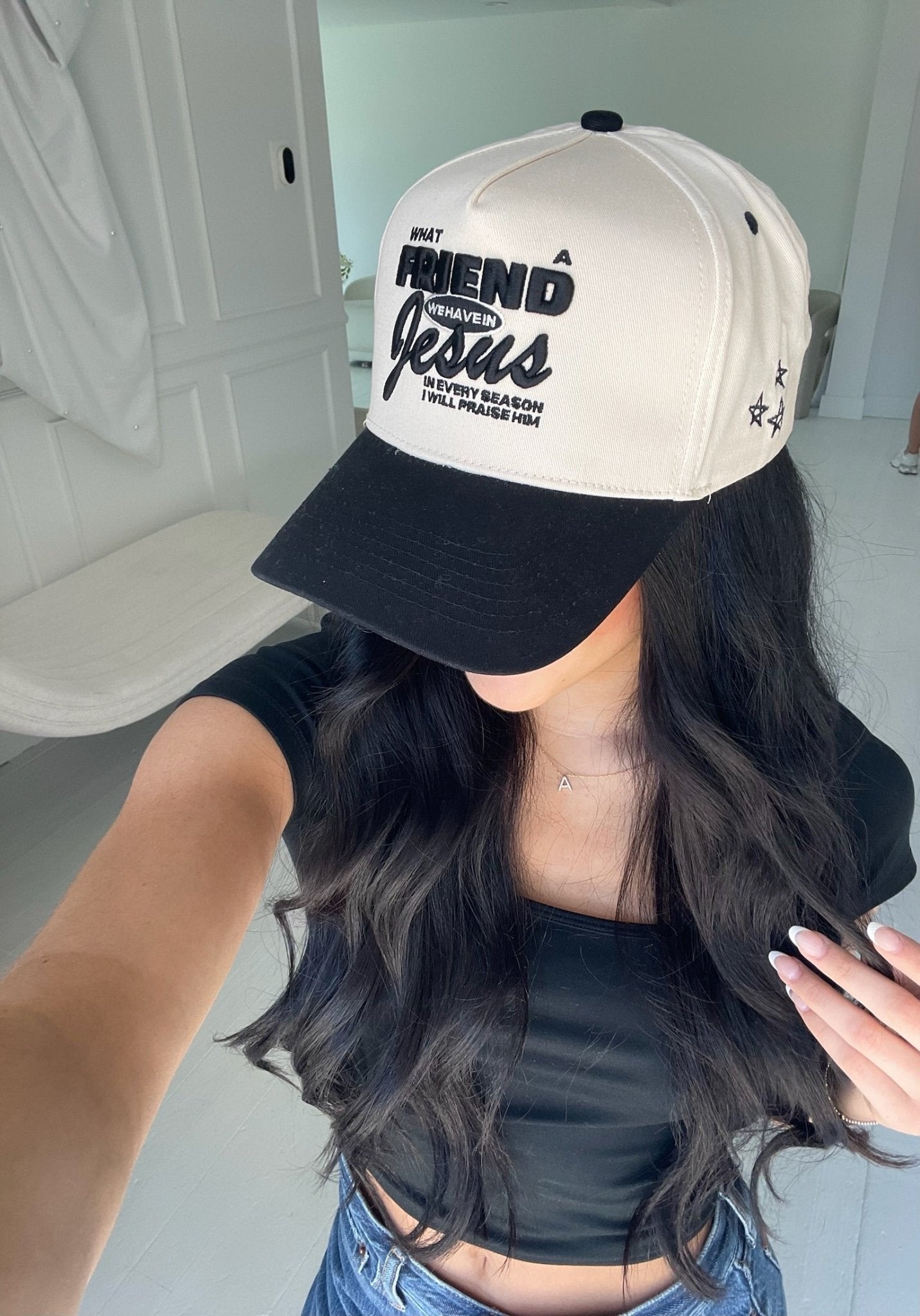 Friend in Jesus - Black Vintage Trucker Hat - Shop LINNY CO