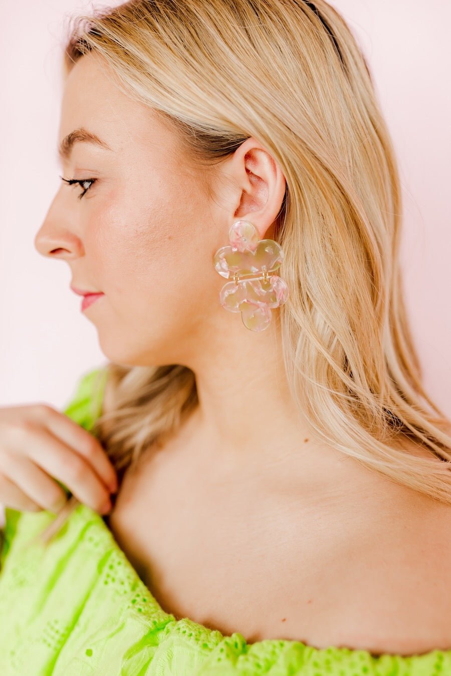 Gianna Statement Earrings - Cherry Blossom - Shop LINNY CO