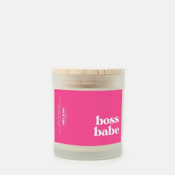 Glass Candle - Boss Babe (Cactus Flower & Jade) - Shop LINNY CO