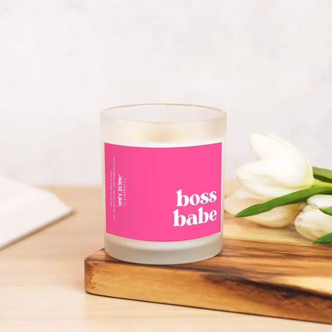 Glass Candle - Boss Babe (Cactus Flower & Jade) - Shop LINNY CO