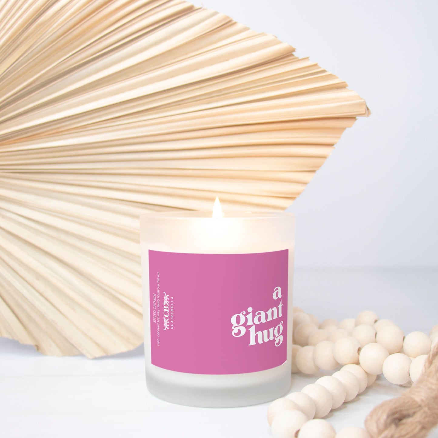 Glass Candle - Giant Hug (Spiced Oatmilk) - Shop LINNY CO