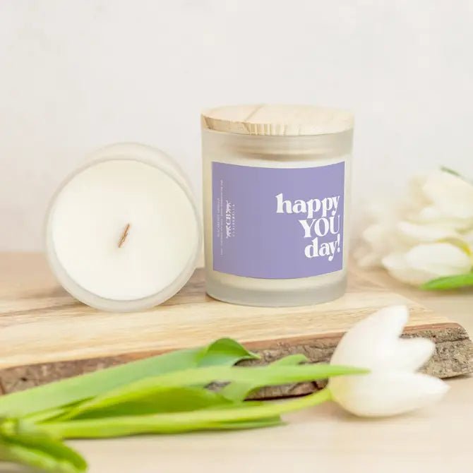 Glass Candle - Happy YOU Day! (Blackberry Vanilla) - Shop LINNY CO