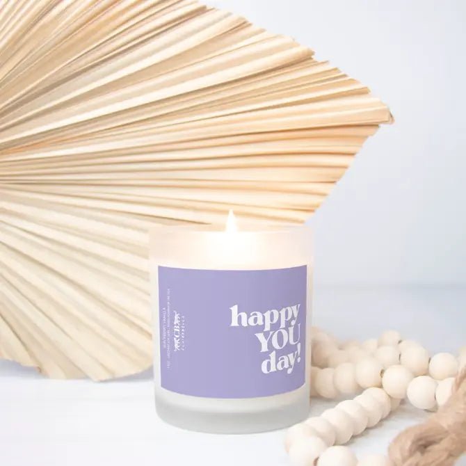 Glass Candle - Happy YOU Day! (Blackberry Vanilla) - Shop LINNY CO