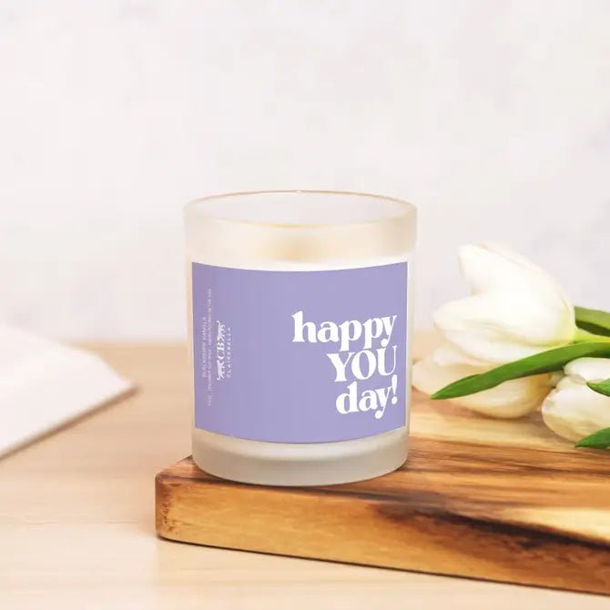 Glass Candle - Happy YOU Day! (Blackberry Vanilla) - Shop LINNY CO