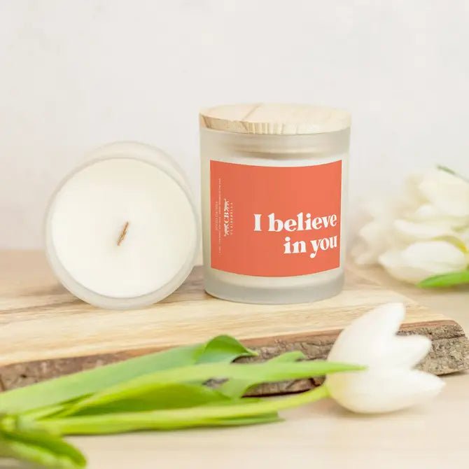 Glass Candle - I Believe In You (Spiced Oatmilk) - Shop LINNY CO