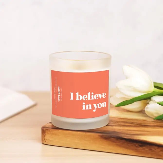 Glass Candle - I Believe In You (Spiced Oatmilk) - Shop LINNY CO