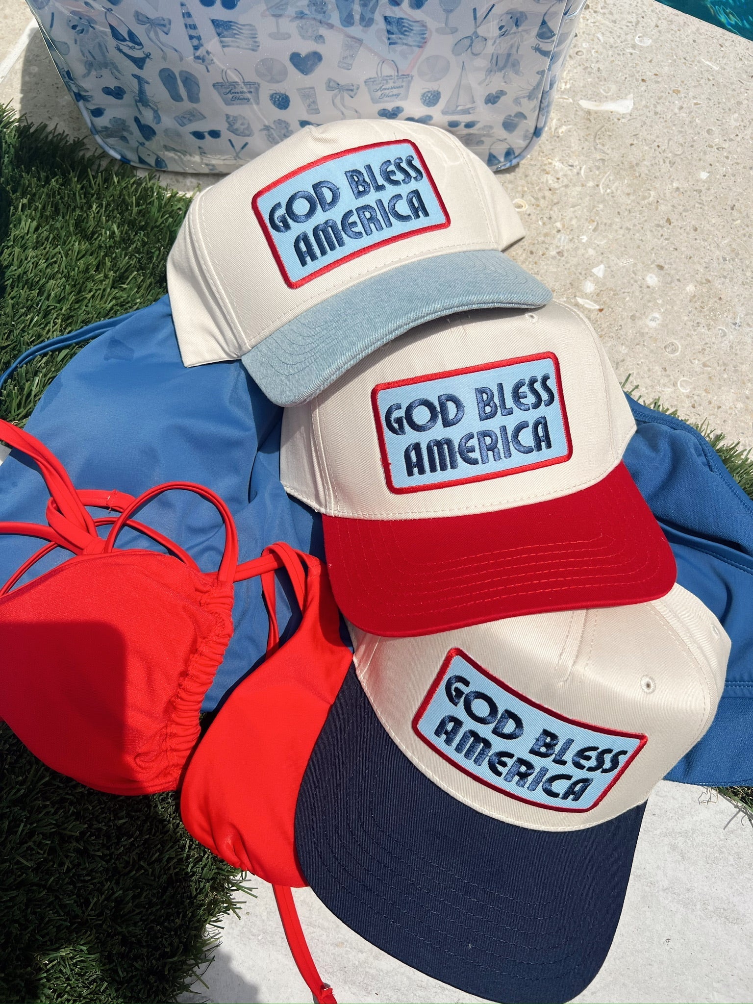 God Bless America - Vintage Trucker Hat - Shop LINNY CO