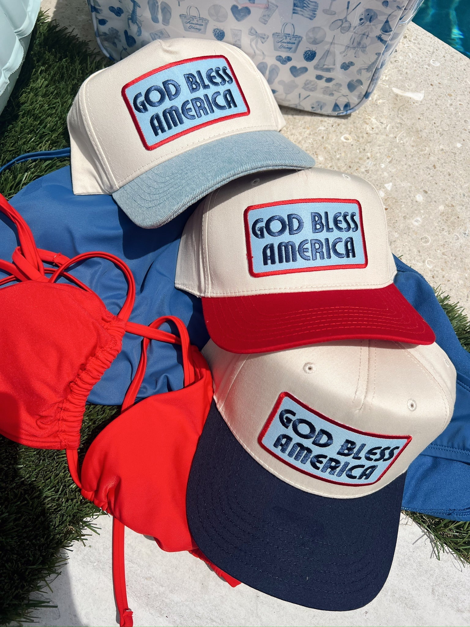 God Bless America - Vintage Trucker Hat - Shop LINNY CO