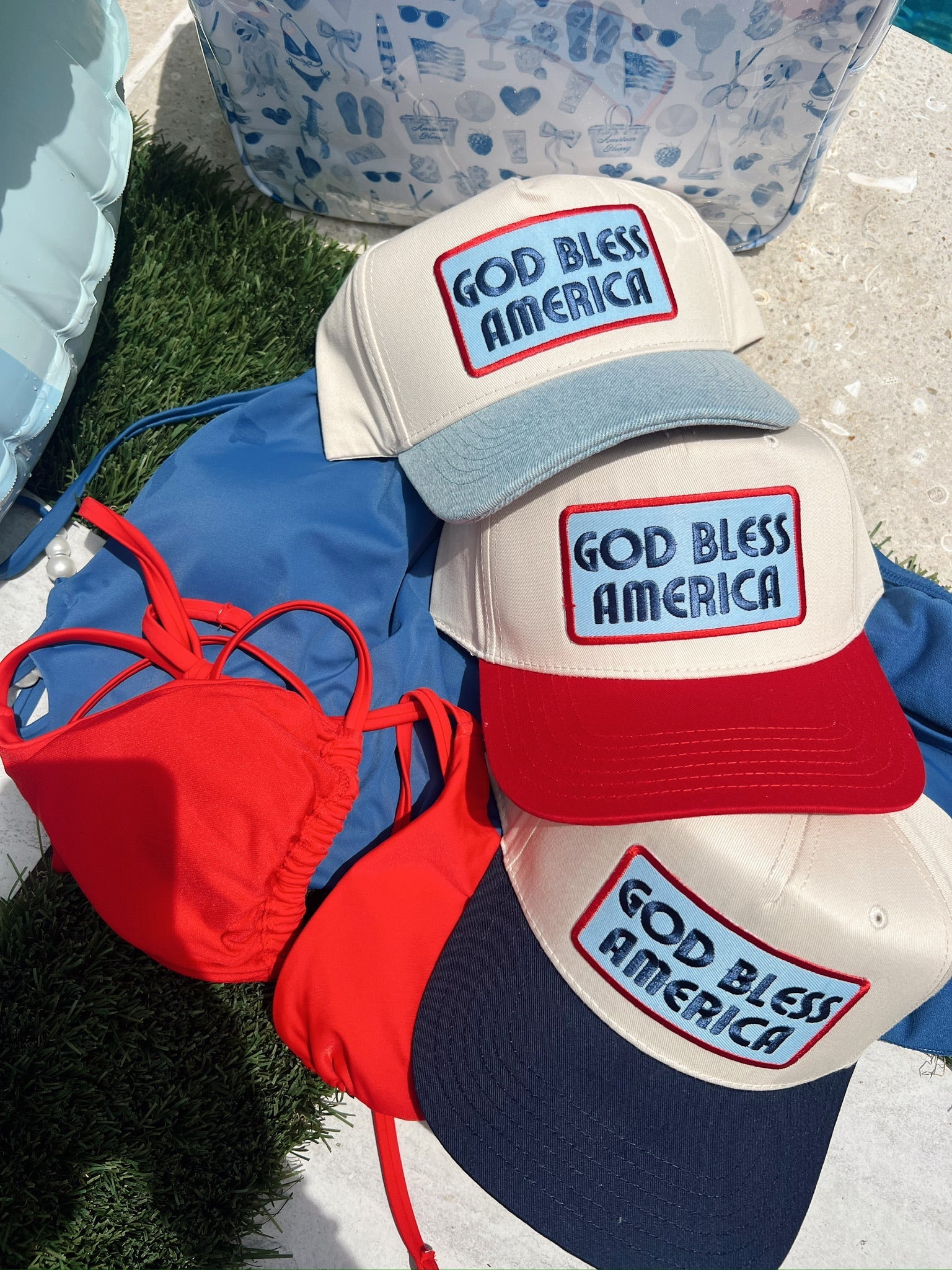 God Bless America - Vintage Trucker Hat - Shop LINNY CO