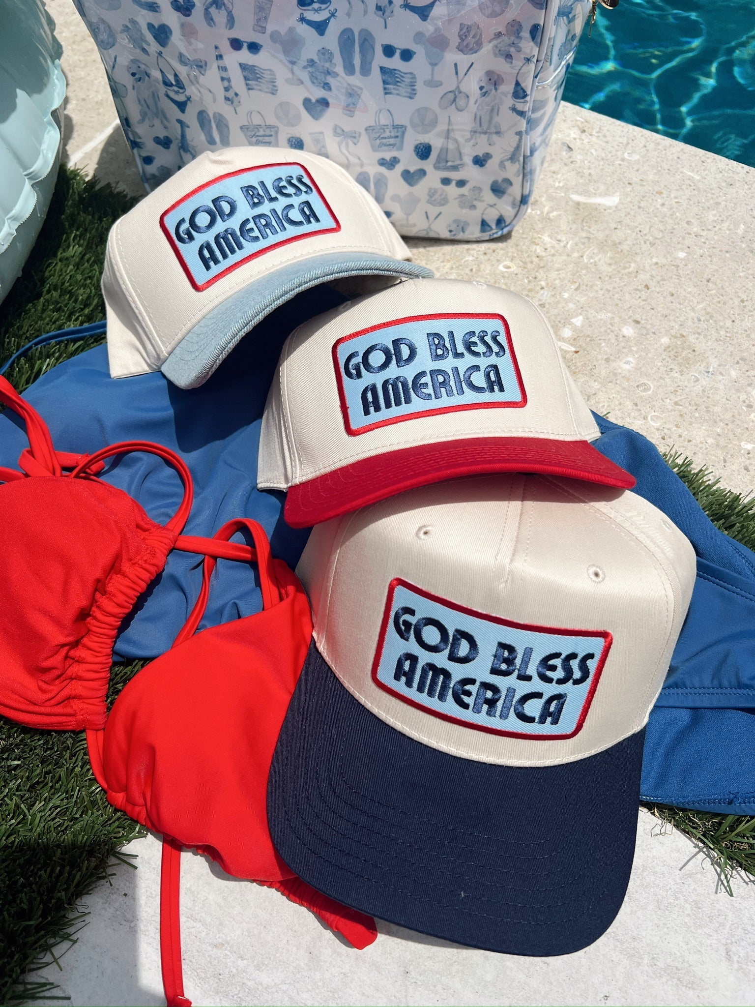 God Bless America - Vintage Trucker Hat - Shop LINNY CO