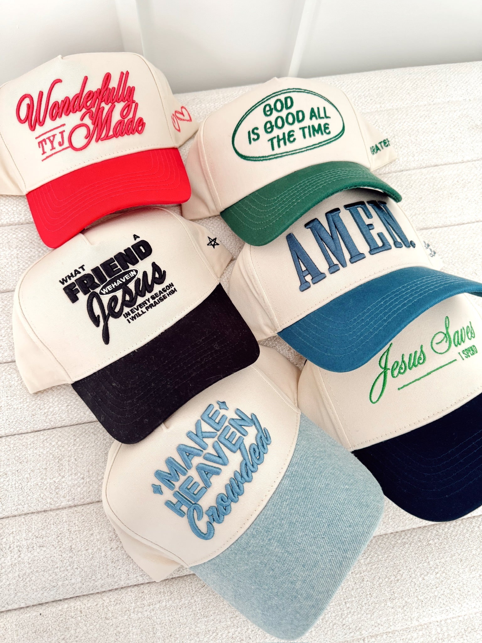 God is Good - Green Vintage Trucker Hat - Shop LINNY CO