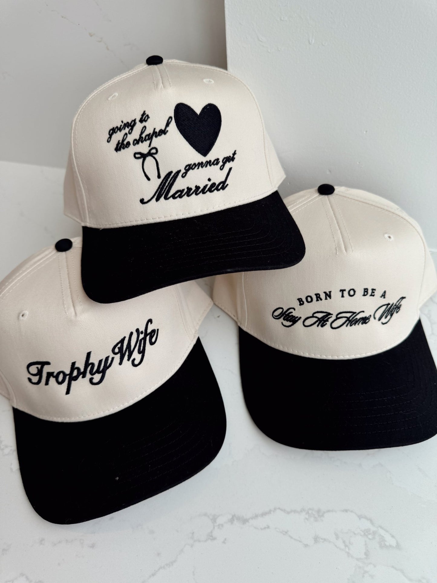 Going To The Chapel - Black Vintage Trucker Hat - Shop LINNY CO