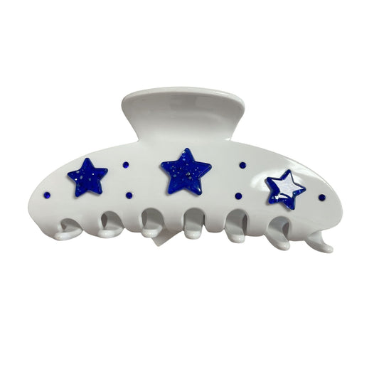 Hair Clip - Haley White/Blue - Shop LINNY CO