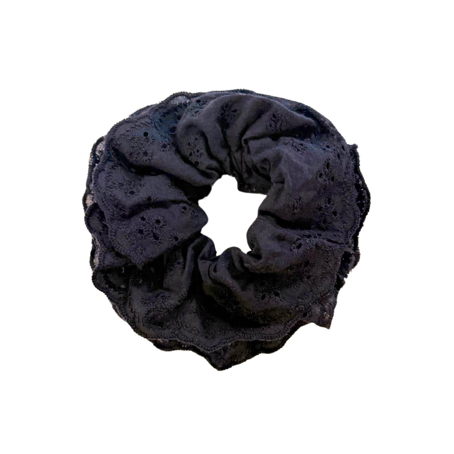 Hair Scrunchie Greer - Eyelet Black - Shop LINNY CO