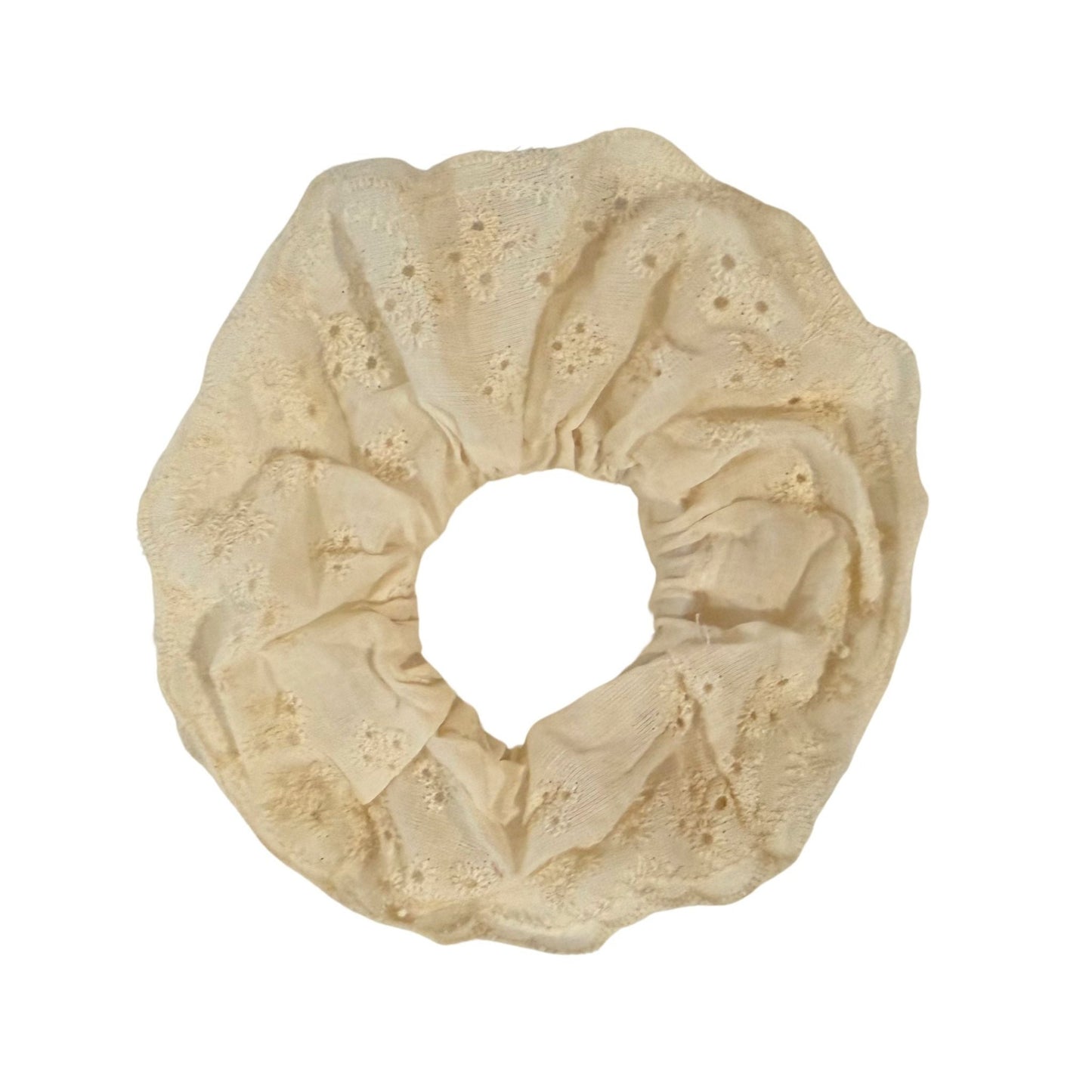 Hair Scrunchie Greer - Eyelet White - Shop LINNY CO