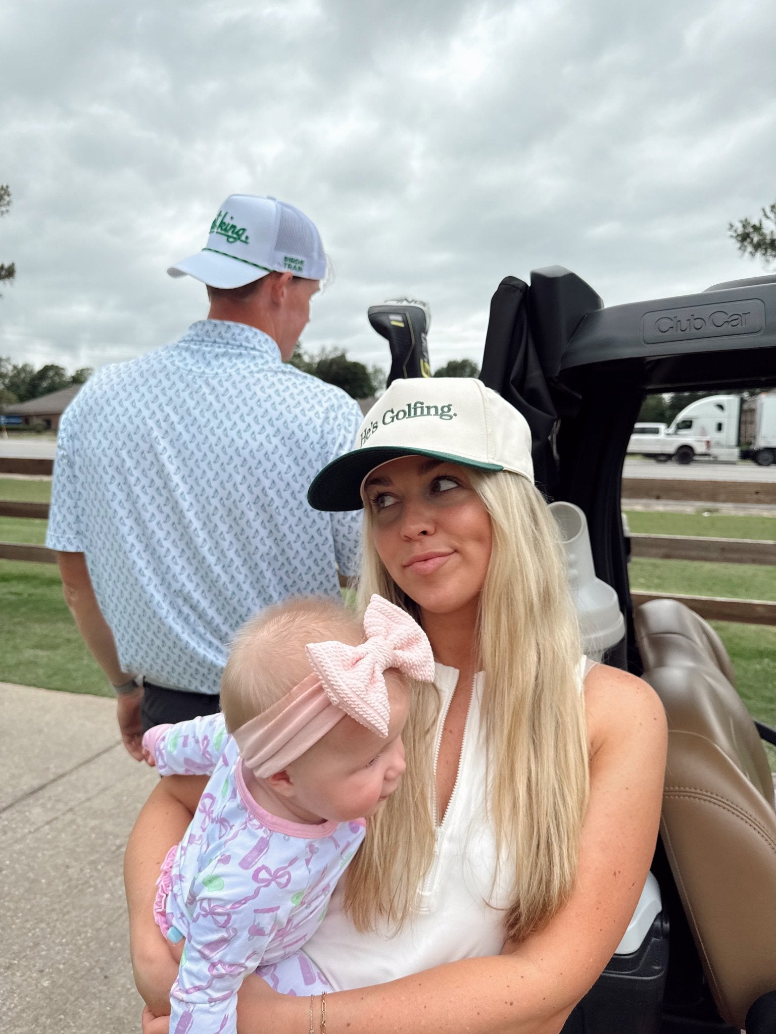 He's Golfing - Green Vintage Trucker Hat - Shop LINNY CO