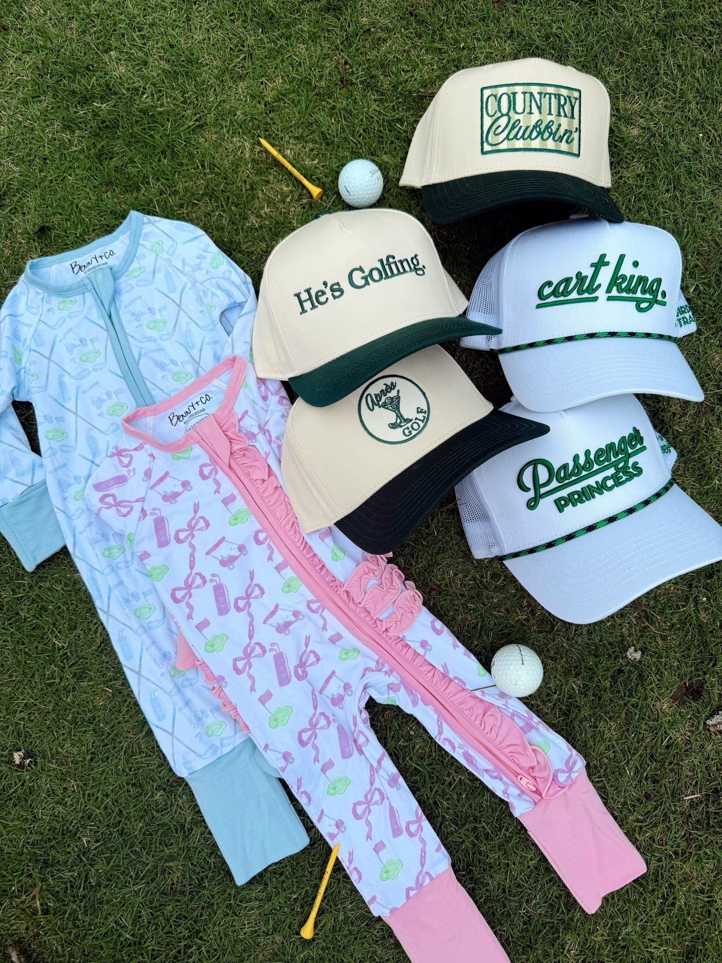 He's Golfing - Green Vintage Trucker Hat - Shop LINNY CO