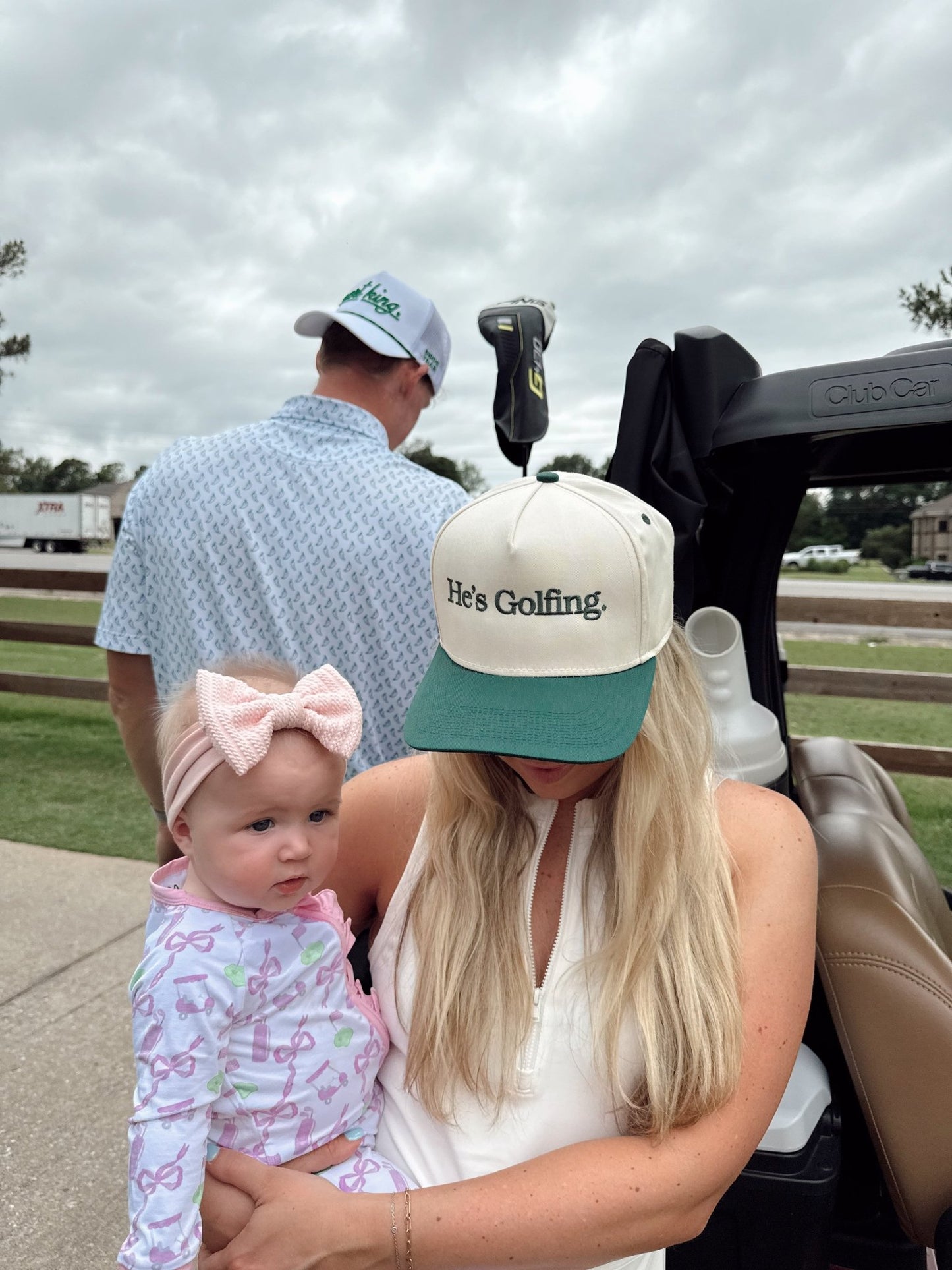 He's Golfing - Green Vintage Trucker Hat - Shop LINNY CO