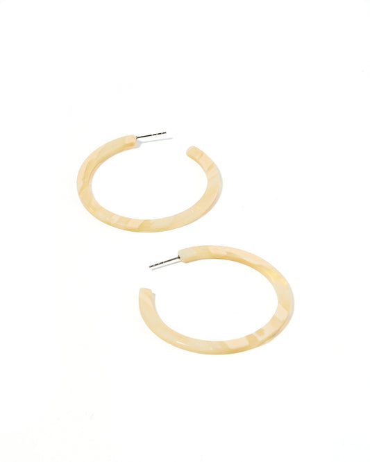 Holly Medium Hoop Earrings - Champagne Sparkle - Shop LINNY CO