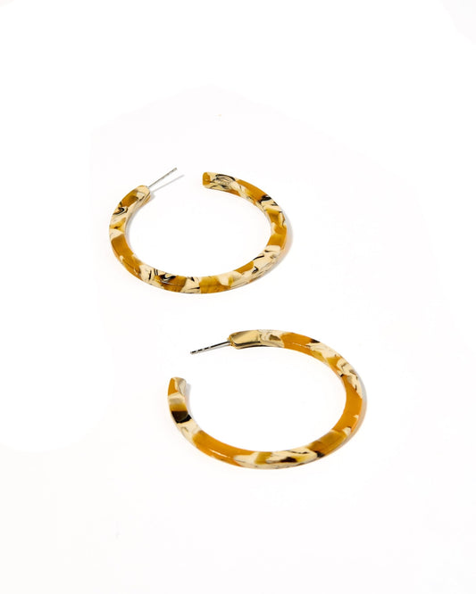 Holly Medium Hoop Earrings - Mustard - Shop LINNY CO