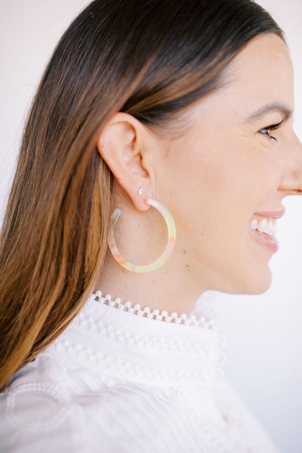 Holly Medium Hoop Earrings - Neon Punch - Shop LINNY CO