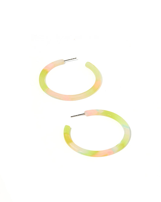 Holly Medium Hoop Earrings - Neon Punch - Shop LINNY CO