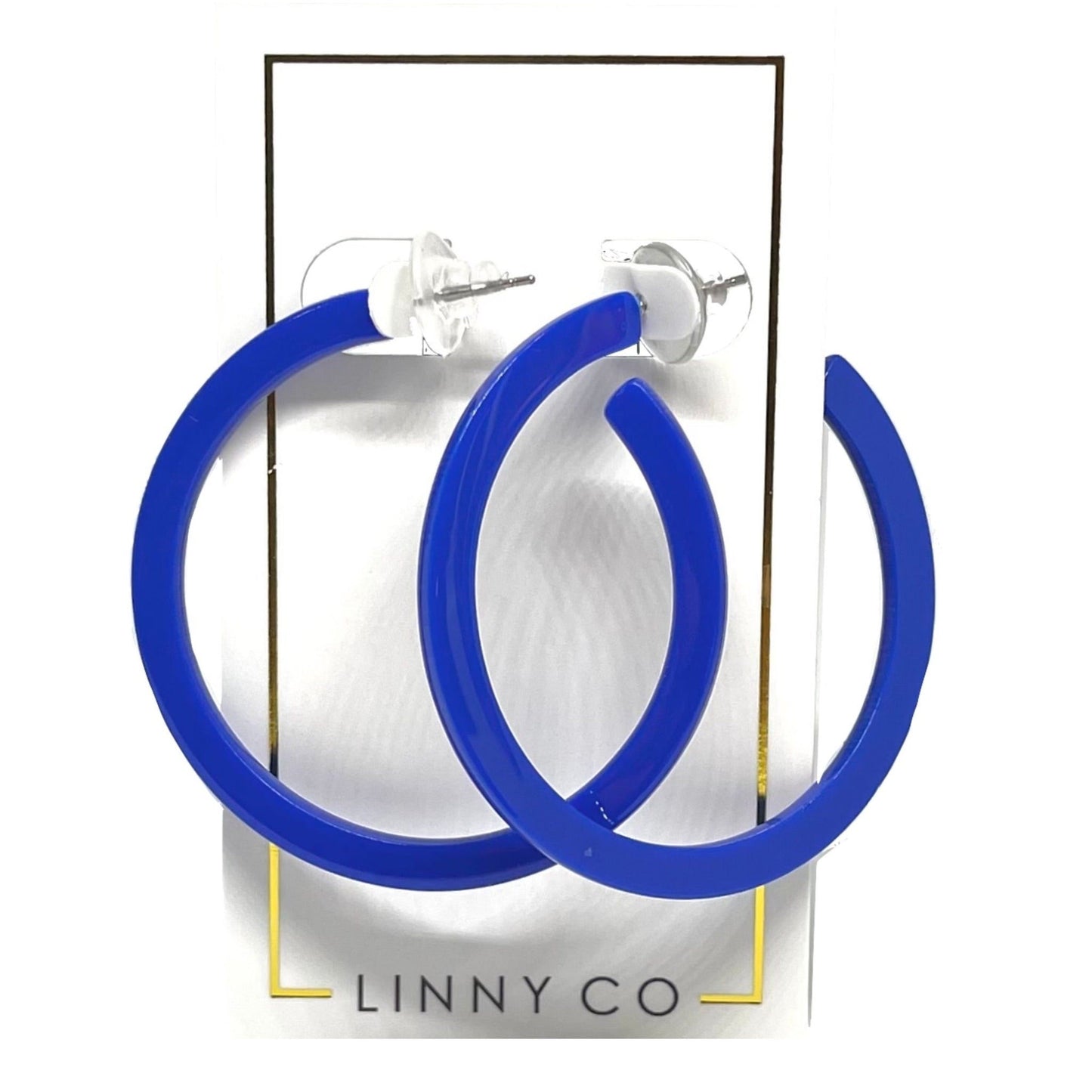 Holly Medium Hoop Earrings - True Blue - Shop LINNY CO