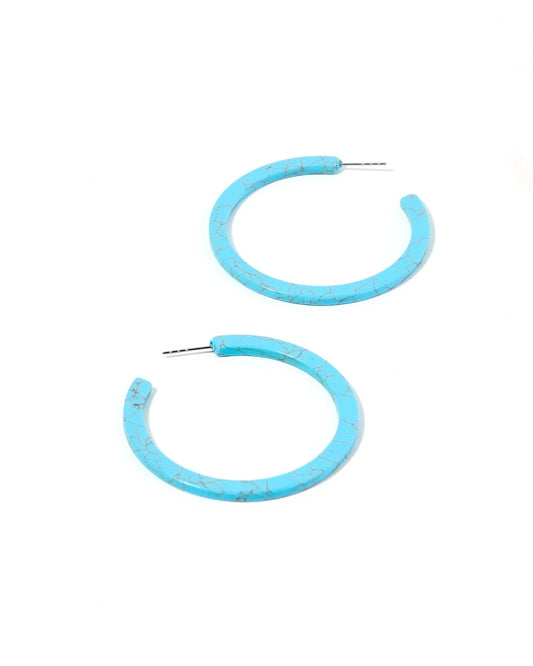 Holly Medium Hoop Earrings - Turquoise - Shop LINNY CO