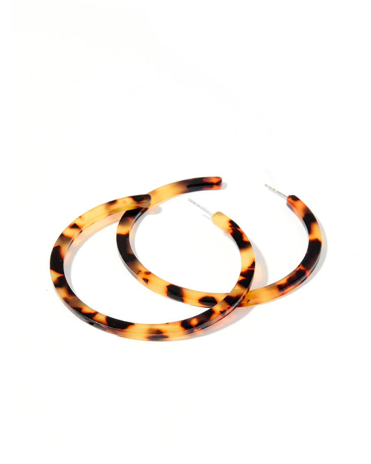 Holly Mega Hoop Earrings - Brown Tortoise - Shop LINNY CO