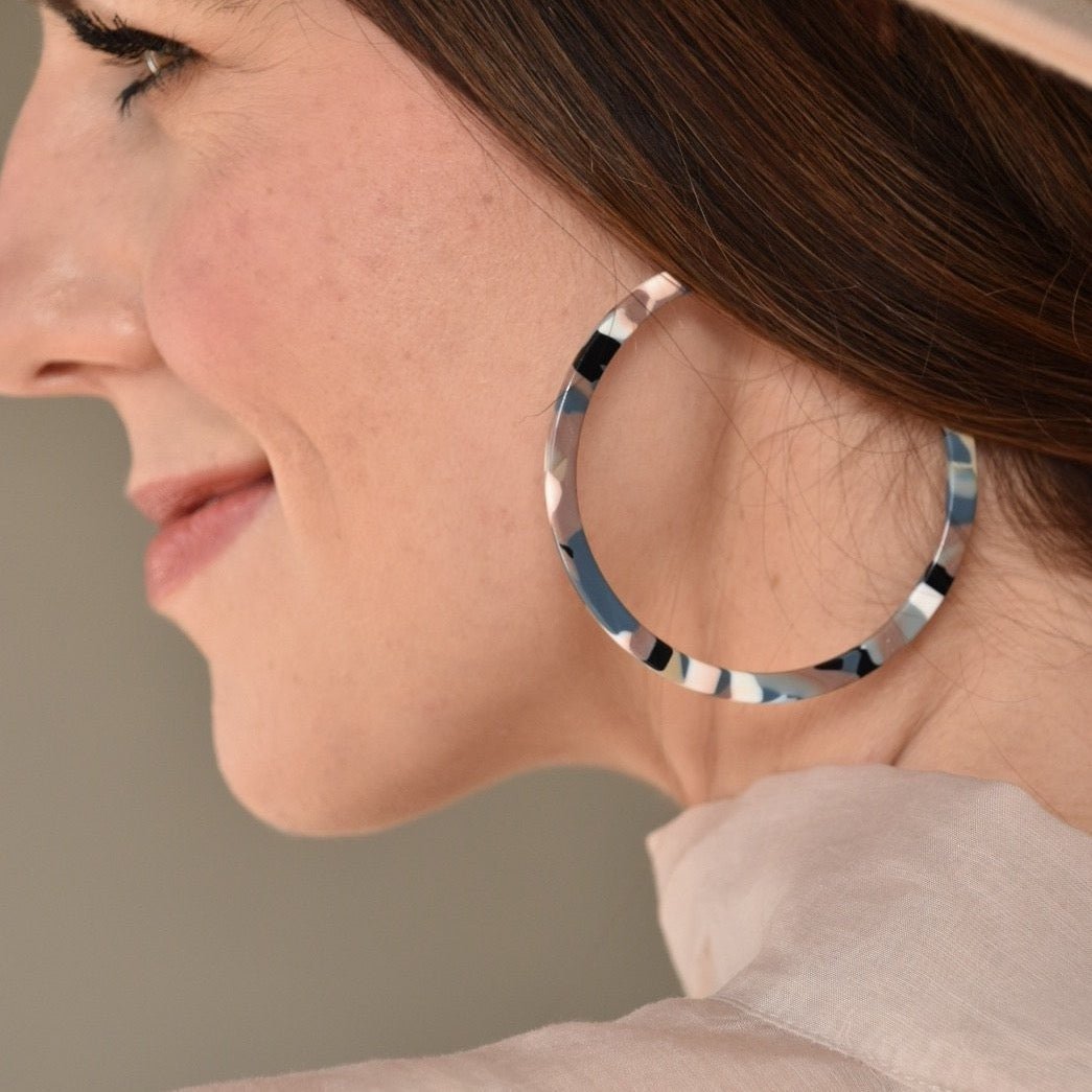 Holly Mega Hoop Earrings - Desert Camo - Shop LINNY CO