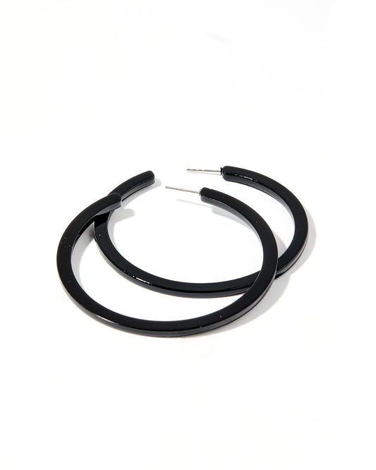 Holly Mega Hoop Earrings - True Black - Shop LINNY CO