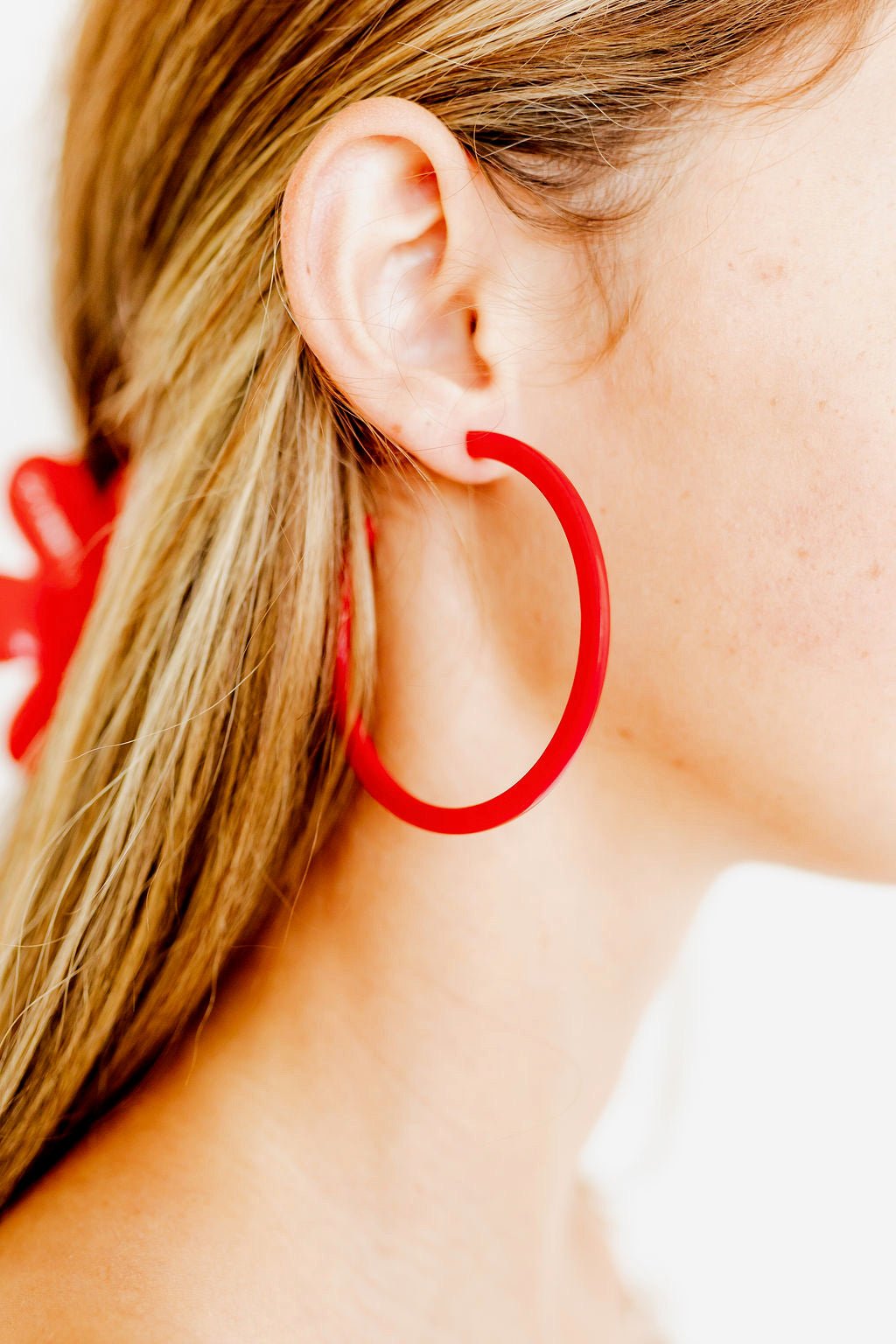 Holly Mega Hoop Earrings - True Red - Shop LINNY CO