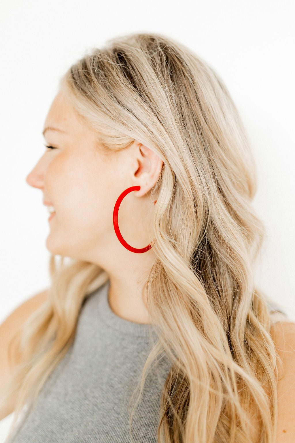 Holly Mega Hoop Earrings - True Red - Shop LINNY CO
