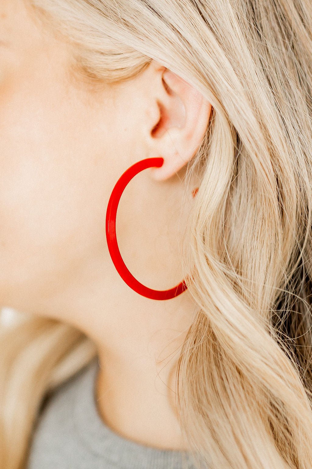 Holly Mega Hoop Earrings - True Red - Shop LINNY CO