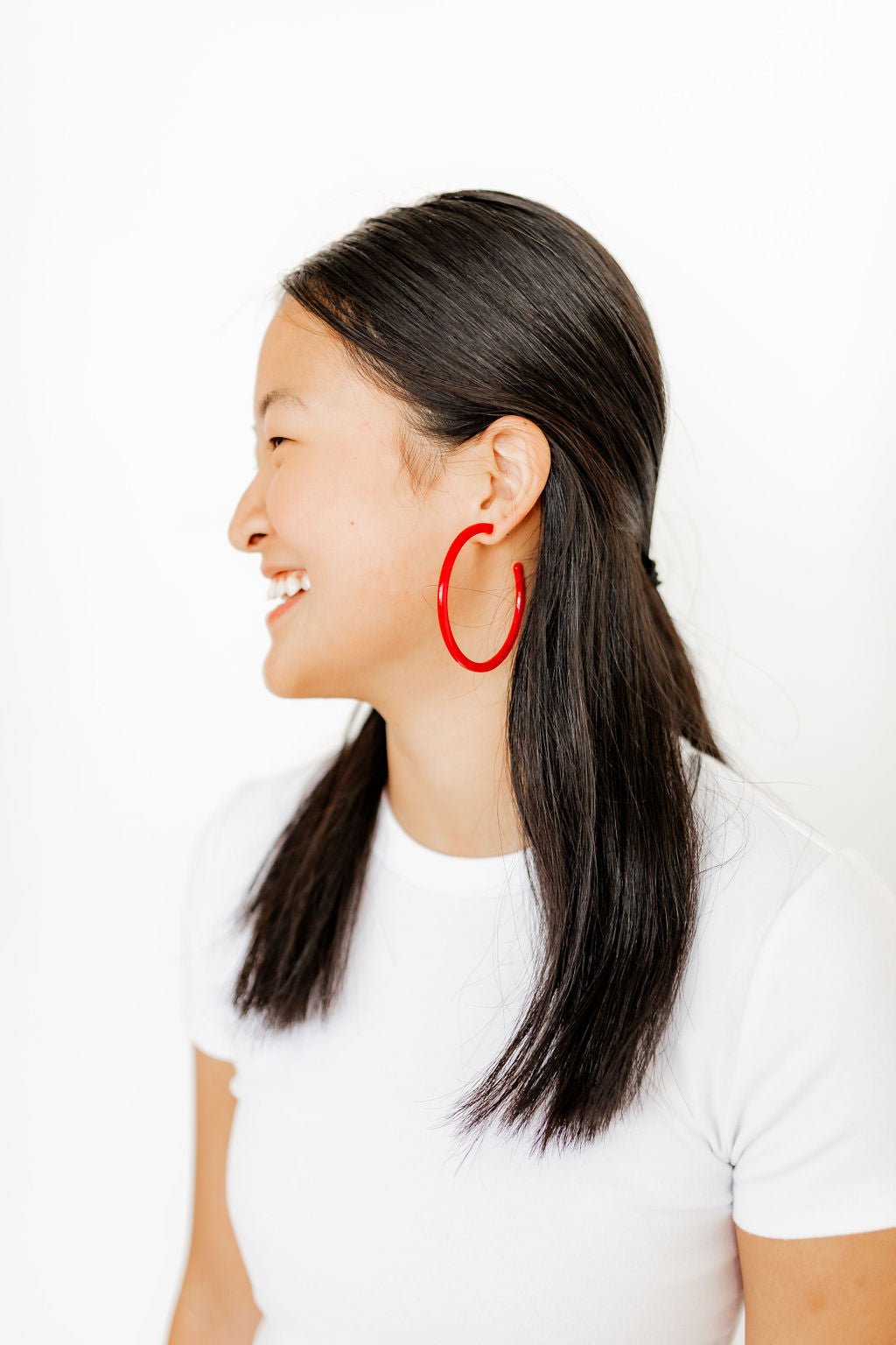 Holly Mega Hoop Earrings - True Red - Shop LINNY CO