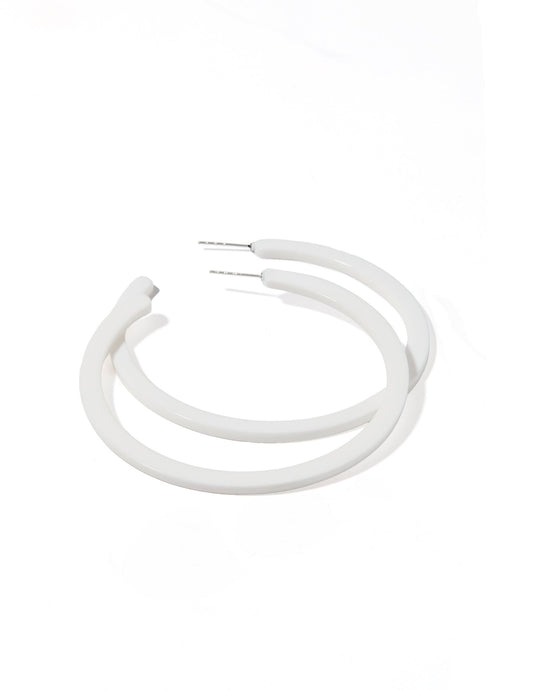 Holly Mega Hoop Earrings - True White - Shop LINNY CO
