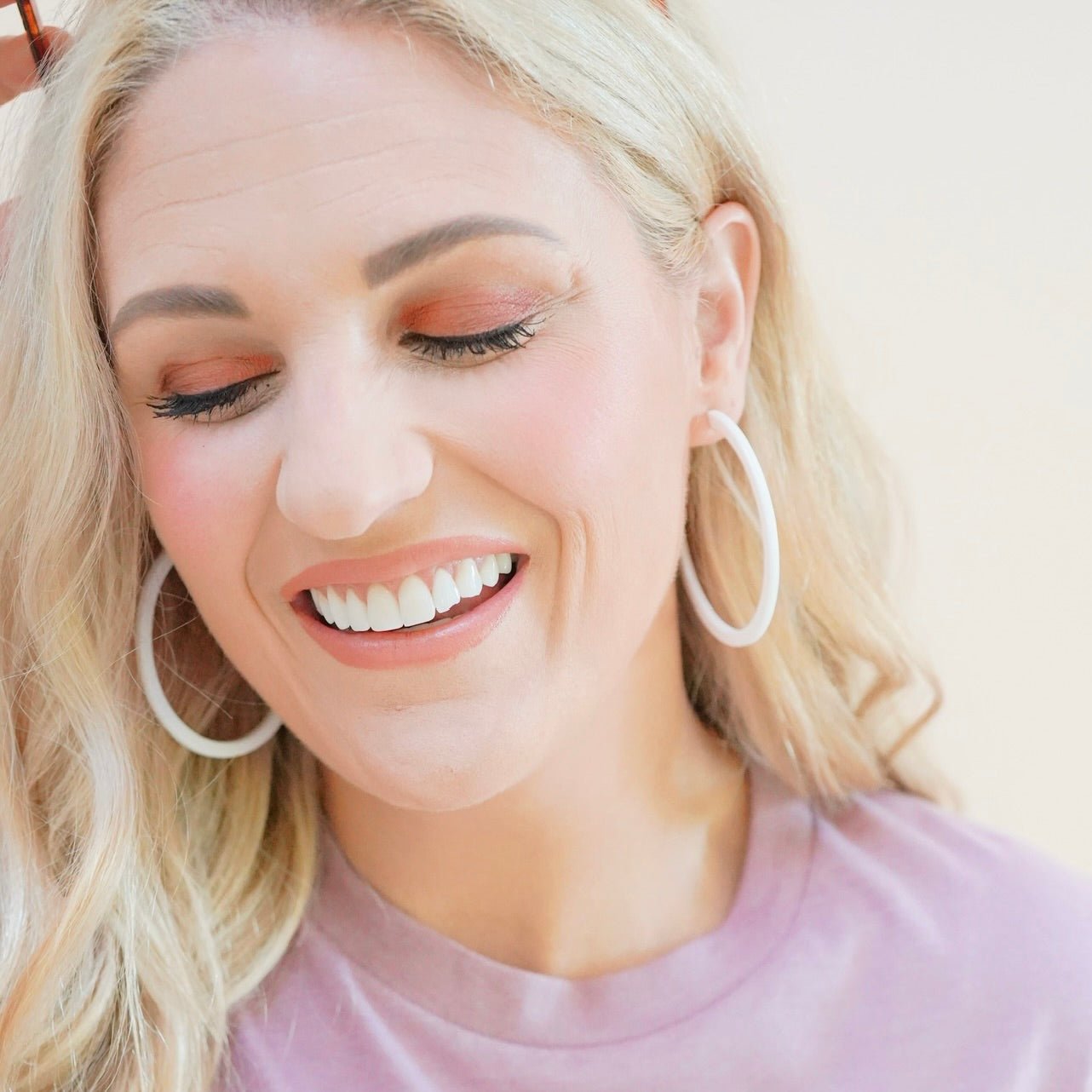 Holly Mega Hoop Earrings - True White - Shop LINNY CO