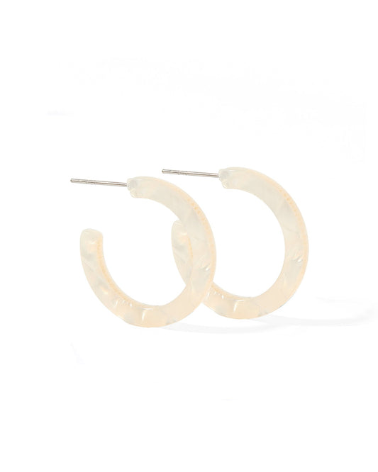 Holly Mini Hoop Earrings - Ivory Pearl - Shop LINNY CO