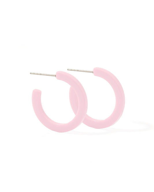 Holly Mini Hoop Earrings - Pink Carnation - Shop LINNY CO