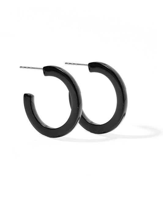 Holly Mini Hoop Earrings - True Black - Shop LINNY CO