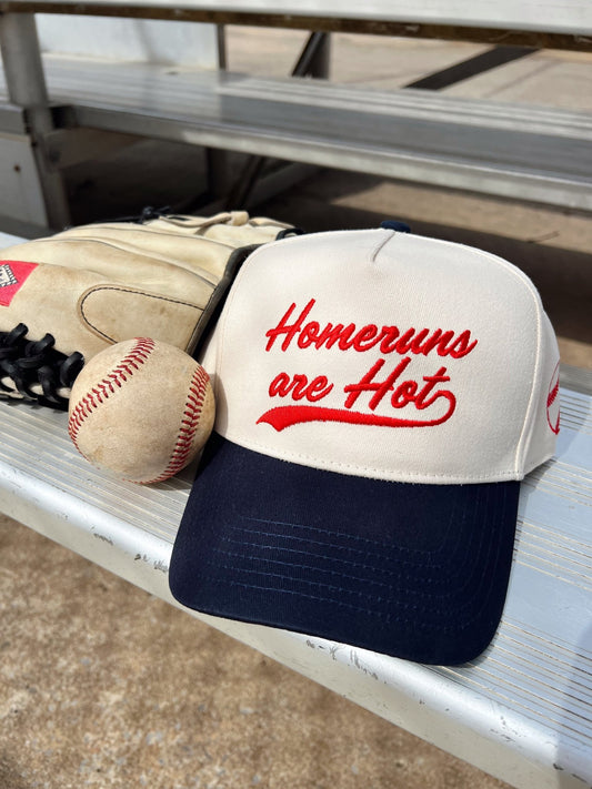 Homeruns are Hot - Navy Vintage Trucker Hat - Shop LINNY CO