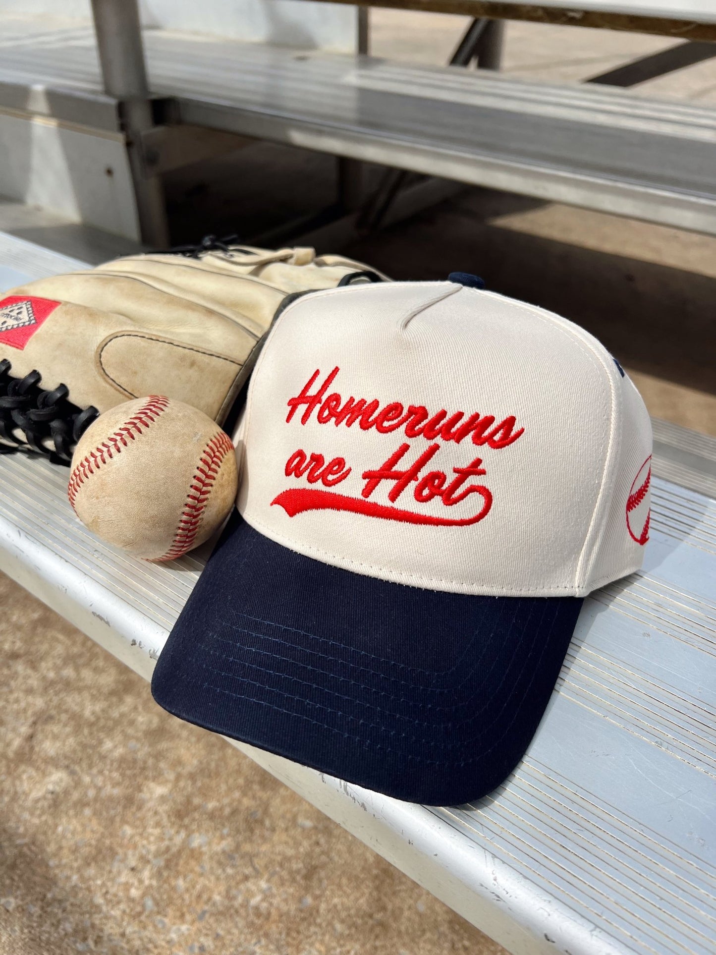 Homeruns are Hot - Navy Vintage Trucker Hat - Shop LINNY CO