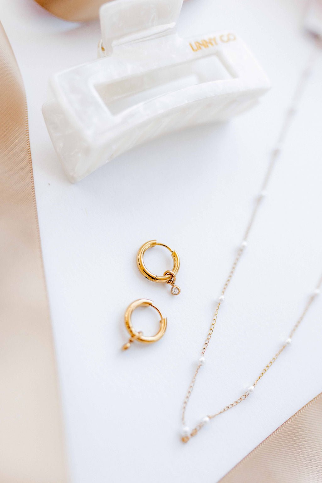 Huggie Charm Earrings - Celine Gold - Shop LINNY CO
