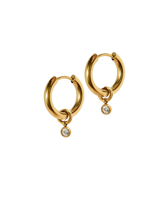 Huggie Charm Earrings - Celine Gold - Shop LINNY CO