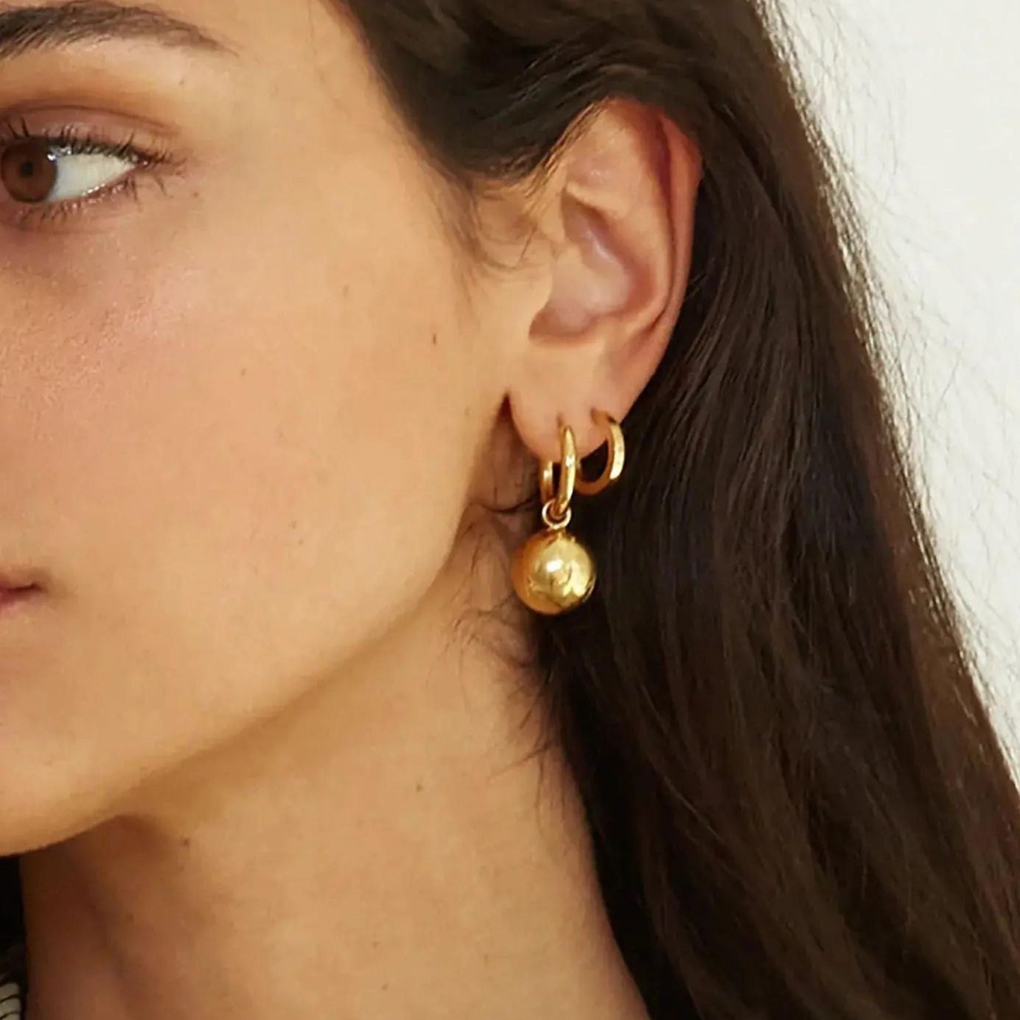 Huggie Charm Earrings - Charlotte Gold - Shop LINNY CO
