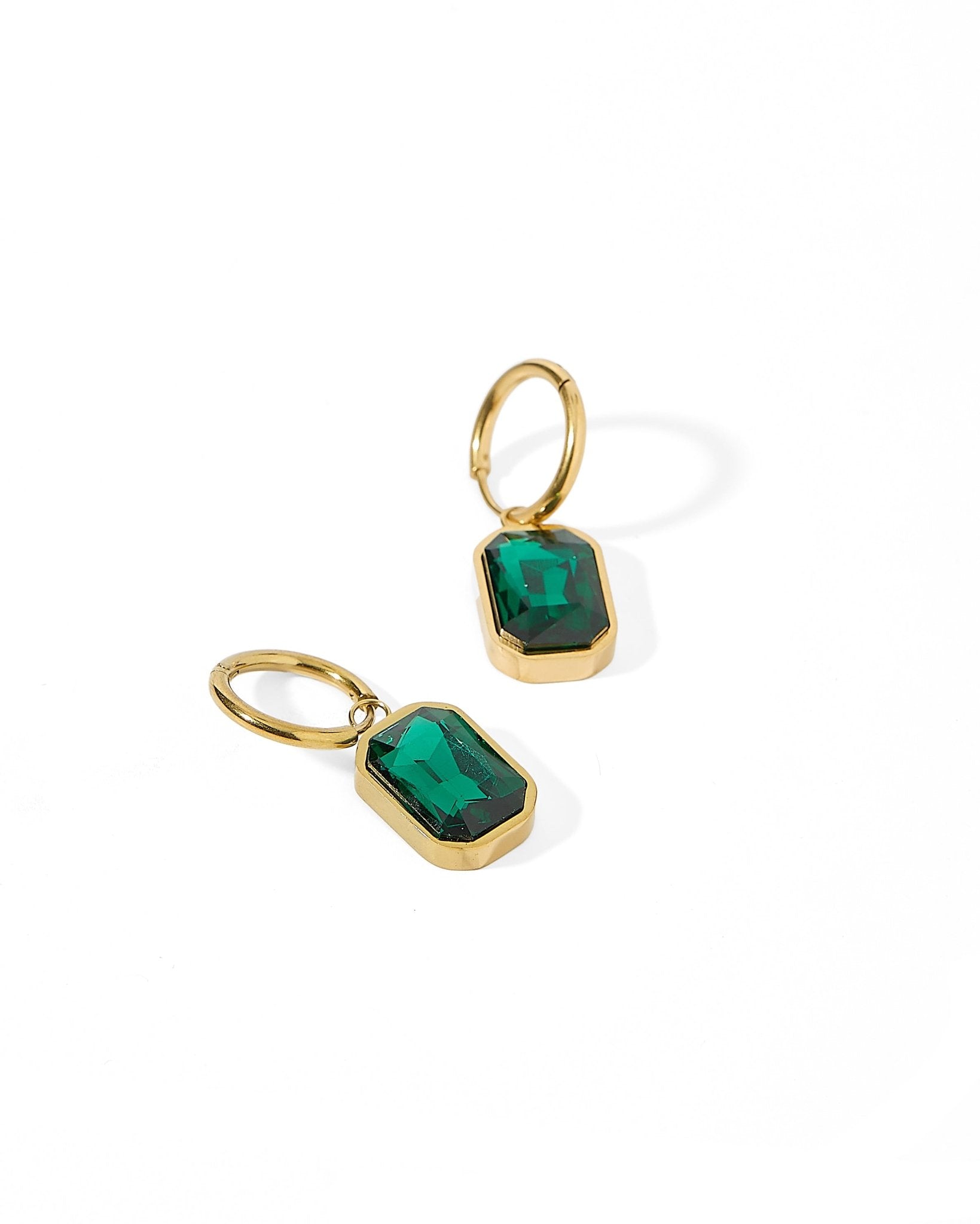 Huggie Charm Earrings - Diana Green - Shop LINNY CO