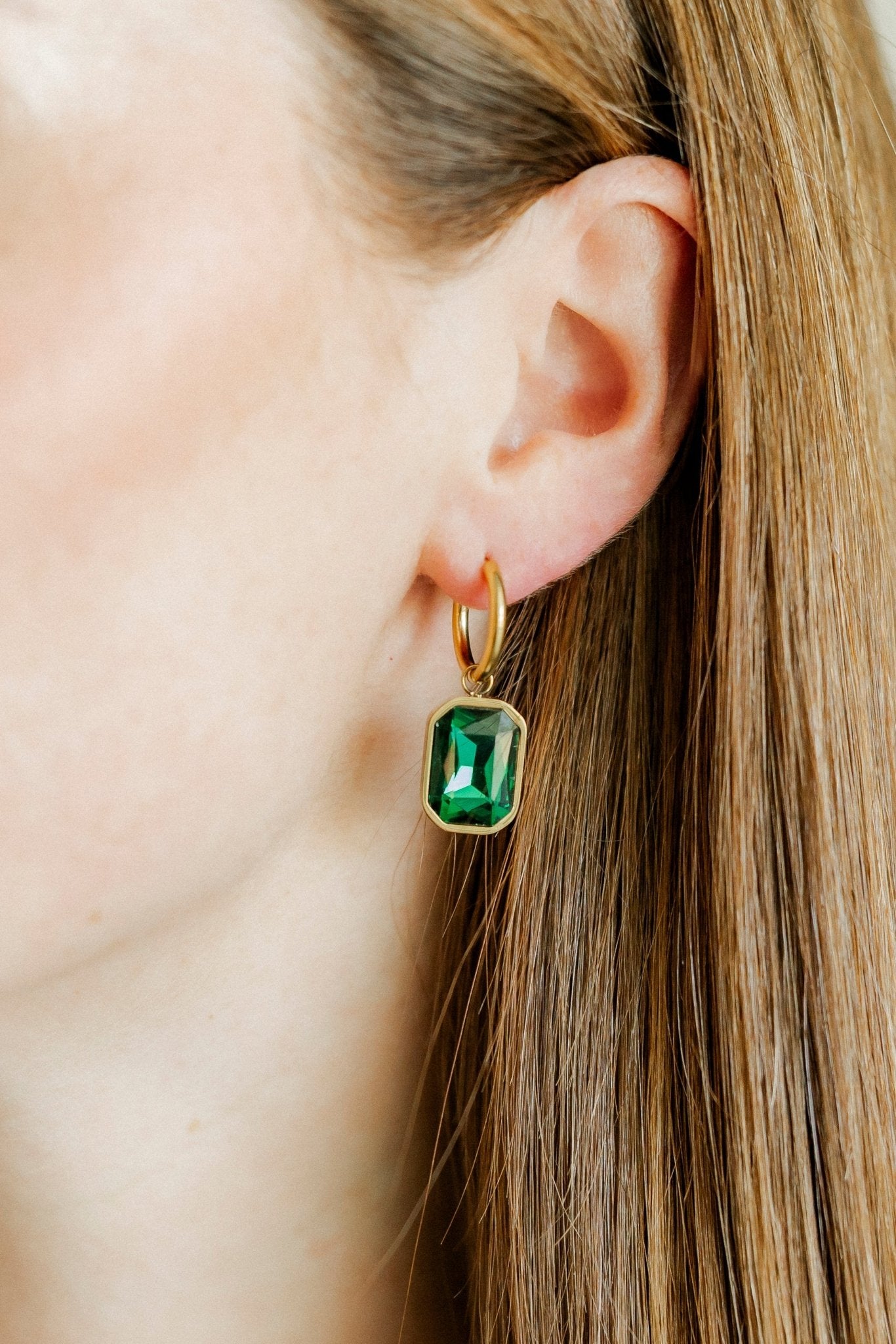 Huggie Charm Earrings - Diana Green - Shop LINNY CO