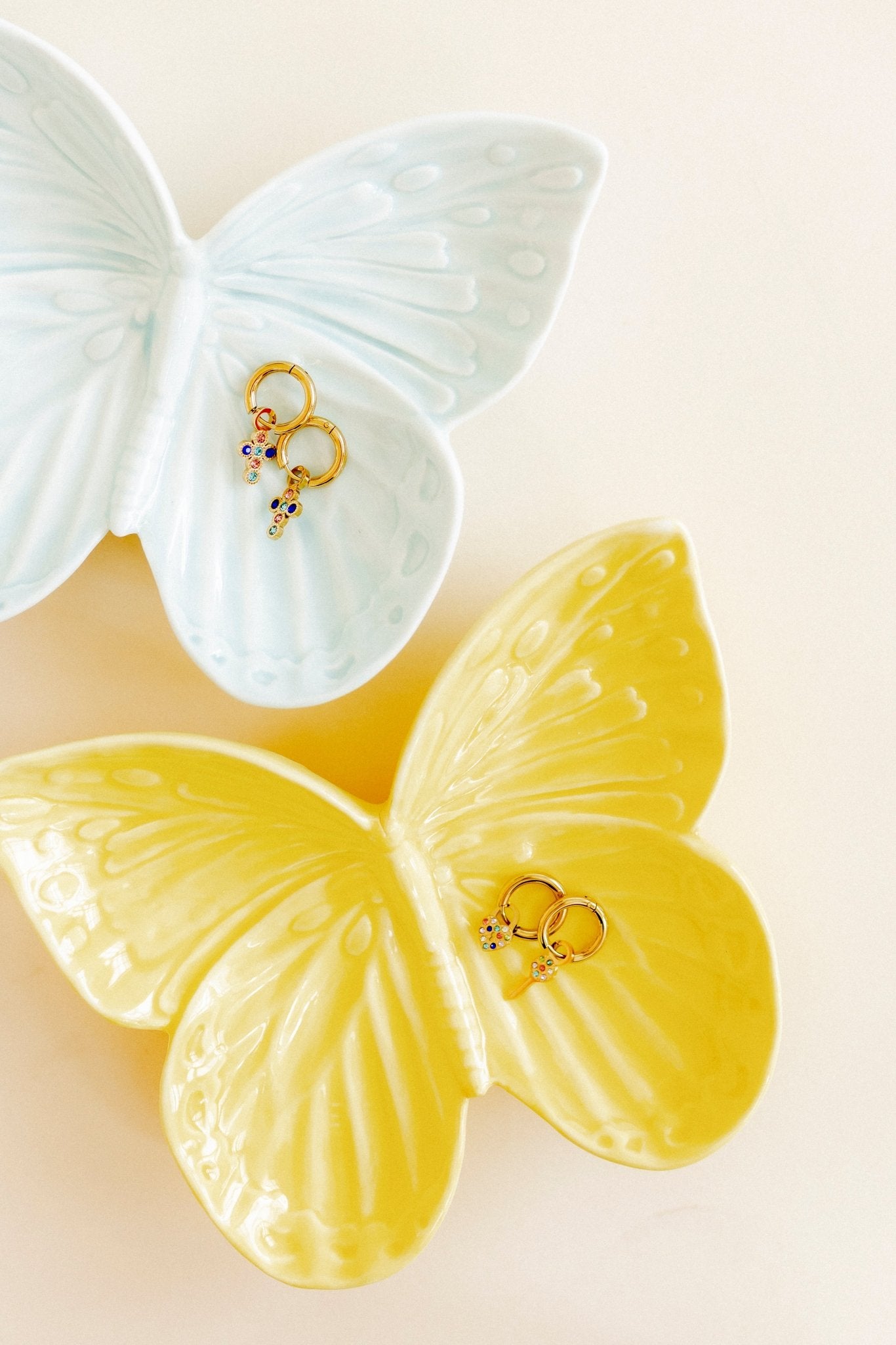 Huggie Charm Earrings - Esther Cross Multi - Shop LINNY CO