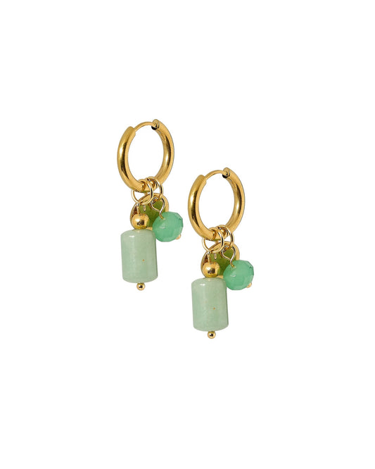 Huggie Charm Earrings - Evergreen - Shop LINNY CO