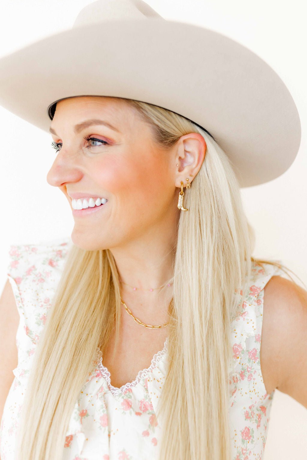 Huggie Charm Earrings - Luca Boot Gold - Shop LINNY CO